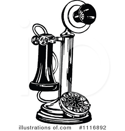 Royalty-Free (RF) Telephone Clipart Illustration by Prawny Vintage - Stock Sample #1116892