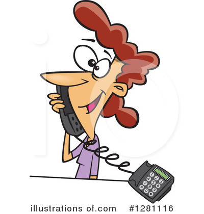 Royalty-Free (RF) Telephone Clipart Illustration by toonaday - Stock Sample #1281116