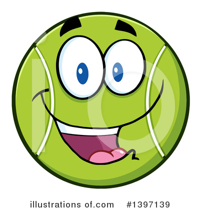 Royalty-Free (RF) Tennis Ball Character Clipart Illustration by Hit Toon - Stock Sample #1397139
