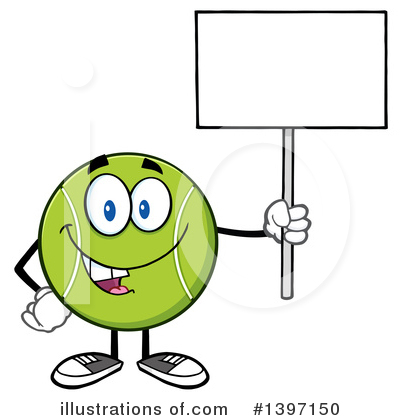 Royalty-Free (RF) Tennis Ball Character Clipart Illustration by Hit Toon - Stock Sample #1397150