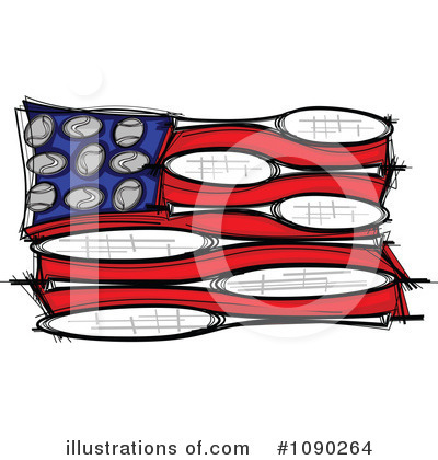 American Flag Clipart #1090264 by Chromaco