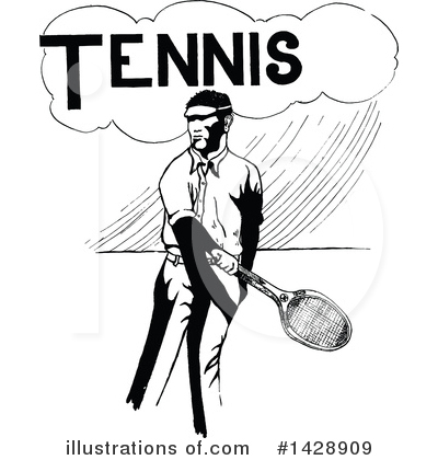 Royalty-Free (RF) Tennis Clipart Illustration by Prawny Vintage - Stock Sample #1428909