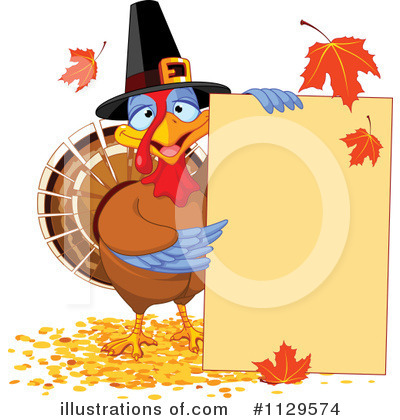 Royalty-Free (RF) Thanksgiving Turkey Clipart Illustration by Pushkin - Stock Sample #1129574