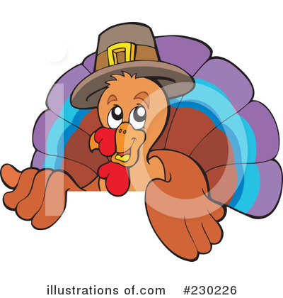 Royalty-Free (RF) Thanksgiving Turkey Clipart Illustration by visekart - Stock Sample #230226