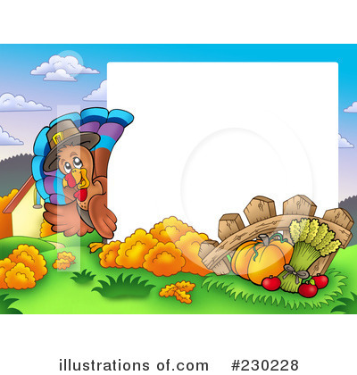 Royalty-Free (RF) Thanksgiving Turkey Clipart Illustration by visekart - Stock Sample #230228