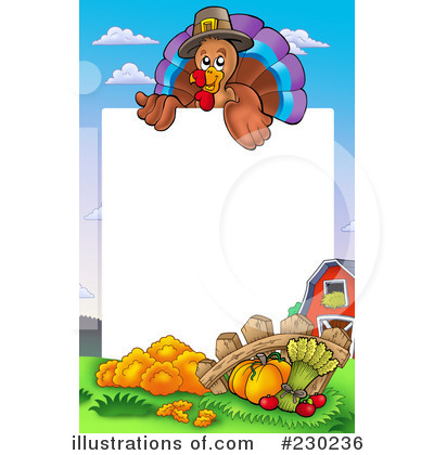 Royalty-Free (RF) Thanksgiving Turkey Clipart Illustration by visekart - Stock Sample #230236