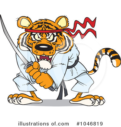 Royalty-Free (RF) Tiger Clipart Illustration by toonaday - Stock Sample #1046819