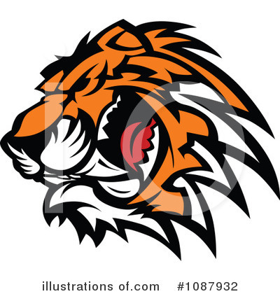 Royalty-Free (RF) Tiger Clipart Illustration by Chromaco - Stock Sample #1087932