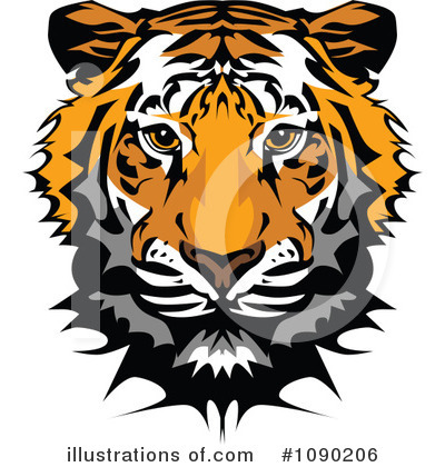 Royalty-Free (RF) Tiger Clipart Illustration by Chromaco - Stock Sample #1090206