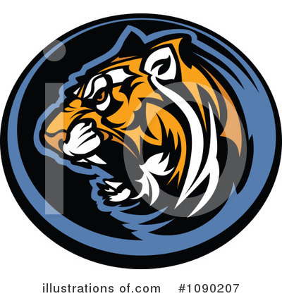 Royalty-Free (RF) Tiger Clipart Illustration by Chromaco - Stock Sample #1090207