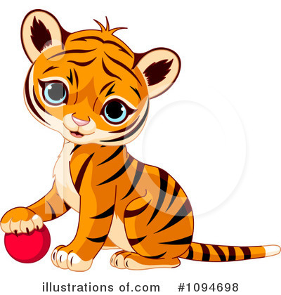 Royalty-Free (RF) Tiger Clipart Illustration by Pushkin - Stock Sample #1094698