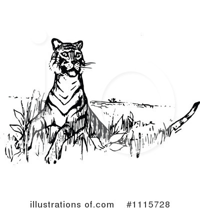 Royalty-Free (RF) Tiger Clipart Illustration by Prawny Vintage - Stock Sample #1115728