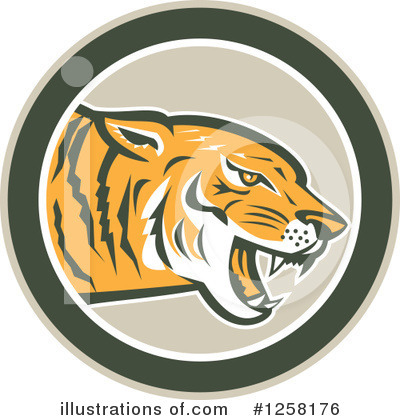 Royalty-Free (RF) Tiger Clipart Illustration by patrimonio - Stock Sample #1258176