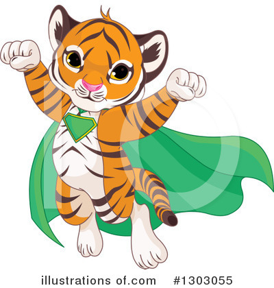 Royalty-Free (RF) Tiger Clipart Illustration by Pushkin - Stock Sample #1303055