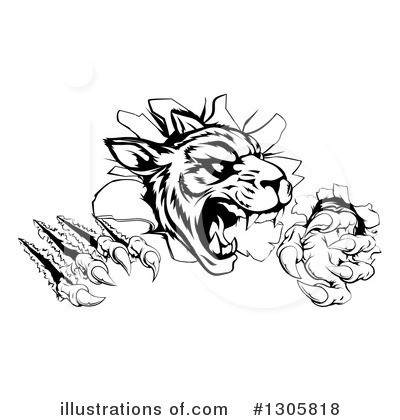 Royalty-Free (RF) Tiger Clipart Illustration by AtStockIllustration - Stock Sample #1305818