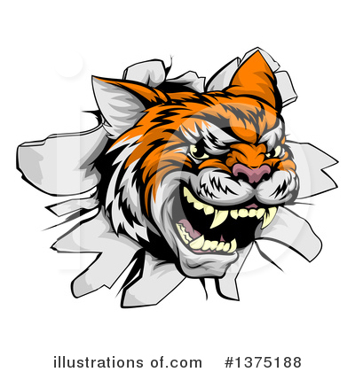 Royalty-Free (RF) Tiger Clipart Illustration by AtStockIllustration - Stock Sample #1375188