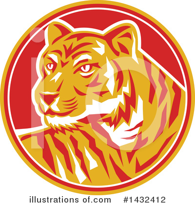 Royalty-Free (RF) Tiger Clipart Illustration by patrimonio - Stock Sample #1432412
