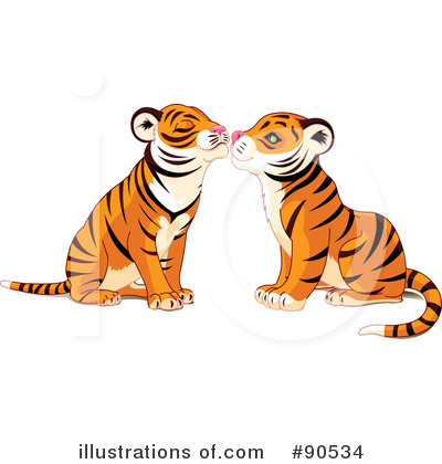 Royalty-Free (RF) Tiger Clipart Illustration by Pushkin - Stock Sample #90534