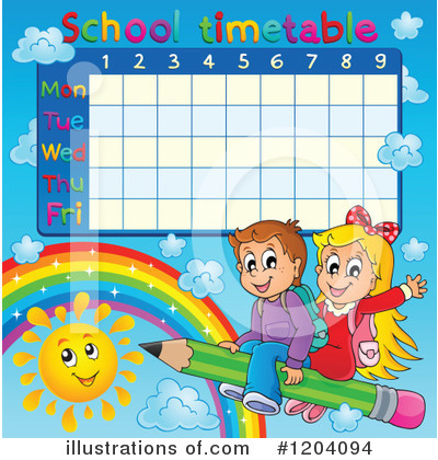 Royalty-Free (RF) Time Table Clipart Illustration by visekart - Stock Sample #1204094