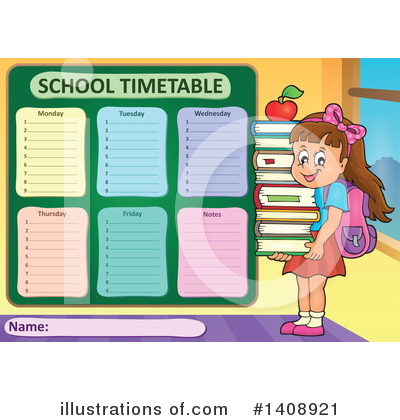 School Time Table Clipart #1408921 by visekart