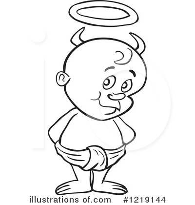 Royalty-Free (RF) Toddler Clipart Illustration by LaffToon - Stock Sample #1219144
