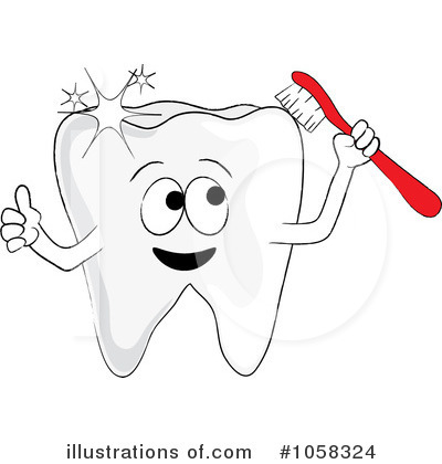 Royalty-Free (RF) Tooth Character Clipart Illustration by Pams Clipart - Stock Sample #1058324