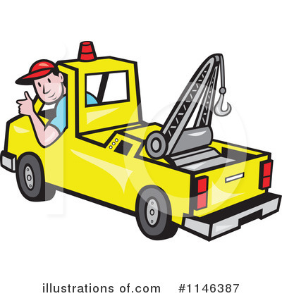 Royalty-Free (RF) Tow Truck Clipart Illustration by patrimonio - Stock Sample #1146387