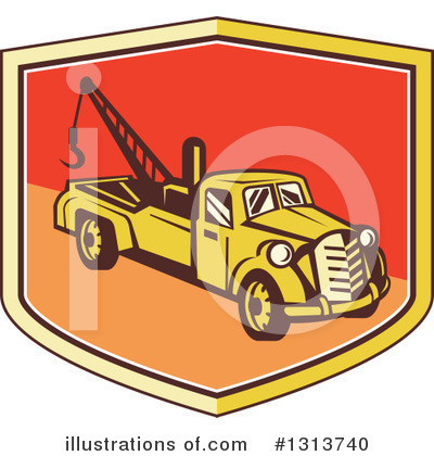 Royalty-Free (RF) Tow Truck Clipart Illustration by patrimonio - Stock Sample #1313740