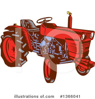 Royalty-Free (RF) Tractor Clipart Illustration by patrimonio - Stock Sample #1366041
