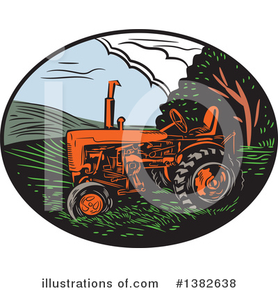 Royalty-Free (RF) Tractor Clipart Illustration by patrimonio - Stock Sample #1382638