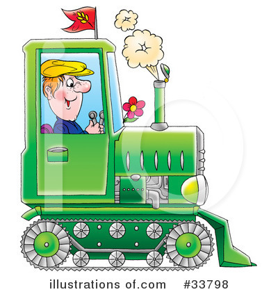 Royalty-Free (RF) Tractor Clipart Illustration by Alex Bannykh - Stock Sample #33798