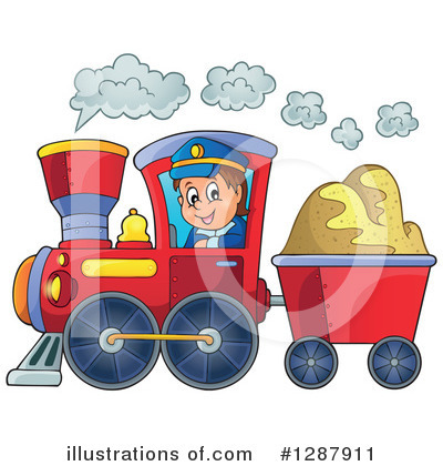 Royalty-Free (RF) Train Clipart Illustration by visekart - Stock Sample #1287911