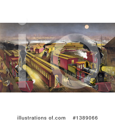 Royalty-Free (RF) Train Clipart Illustration by JVPD - Stock Sample #1389066