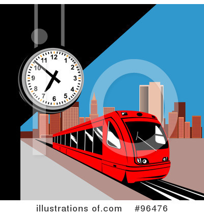 Royalty-Free (RF) Train Clipart Illustration by patrimonio - Stock Sample #96476