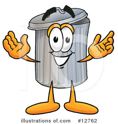 Trash Can Character Clipart #12762 by Mascot Junction