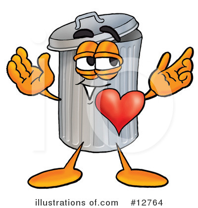 Royalty-Free (RF) Trash Can Character Clipart Illustration by Mascot Junction - Stock Sample #12764