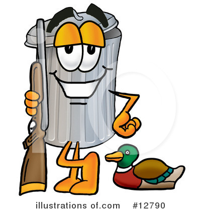 Royalty-Free (RF) Trash Can Character Clipart Illustration by Mascot Junction - Stock Sample #12790
