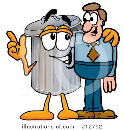 Royalty-Free (RF) Trash Can Character Clipart Illustration by Mascot Junction - Stock Sample #12792