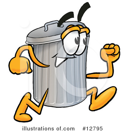 Trash Can Character Clipart #12795 by Mascot Junction
