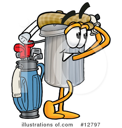 Trash Can Character Clipart #12797 by Mascot Junction