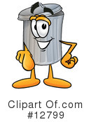 Trash Can Character Clipart #12799 by Mascot Junction