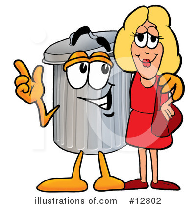 Trash Can Character Clipart #12802 by Mascot Junction