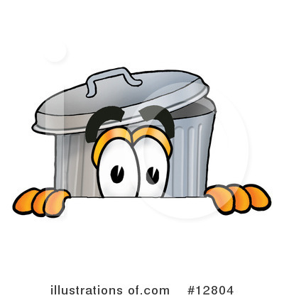 Royalty-Free (RF) Trash Can Character Clipart Illustration by Mascot Junction - Stock Sample #12804