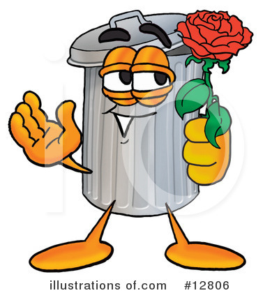 Royalty-Free (RF) Trash Can Character Clipart Illustration by Mascot Junction - Stock Sample #12806