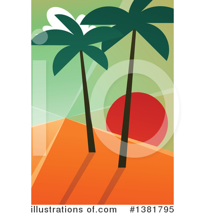 Tropical Sunset Clipart #1381795 by elena