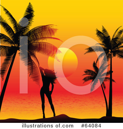 Tropical Sunset Clipart #64084 by KJ Pargeter