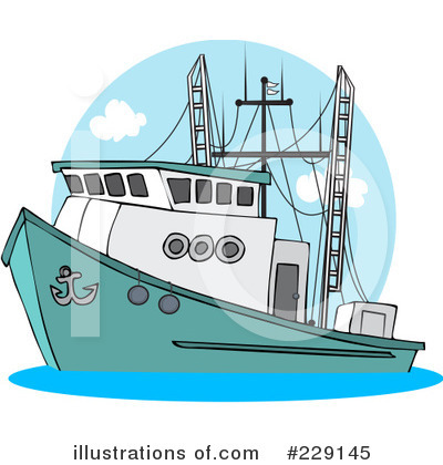 Royalty-Free (RF) Trawler Clipart Illustration by djart - Stock Sample #229145