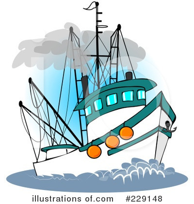 Royalty-Free (RF) Trawler Clipart Illustration by djart - Stock Sample #229148