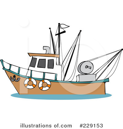 Royalty-Free (RF) Trawler Clipart Illustration by djart - Stock Sample #229153