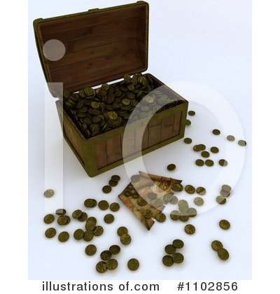 Royalty-Free (RF) Treasure Chest Clipart Illustration by KJ Pargeter - Stock Sample #1102856